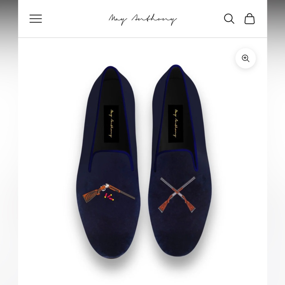 May Anthony Velvet Loafers Never Worn